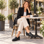 pantofi dama negri din piele naturala cu platforma joasa si elastic lateral NA270NP Ciucaleti